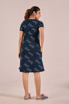 Sweet Moon Knit Cotton Mid Length Nightdress - Prussian Blue — thumbnail 2